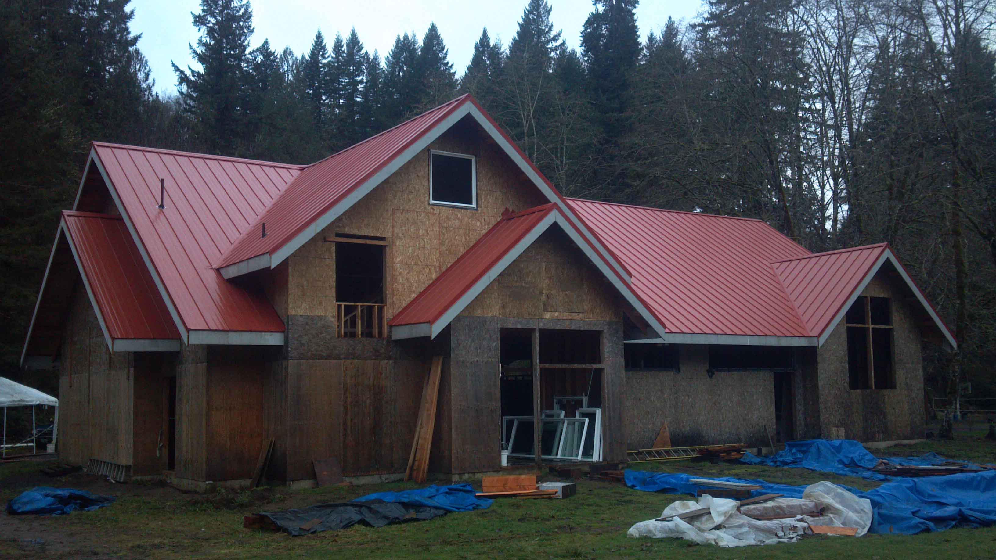 Comercial metal roof at Eagle Fern Camp