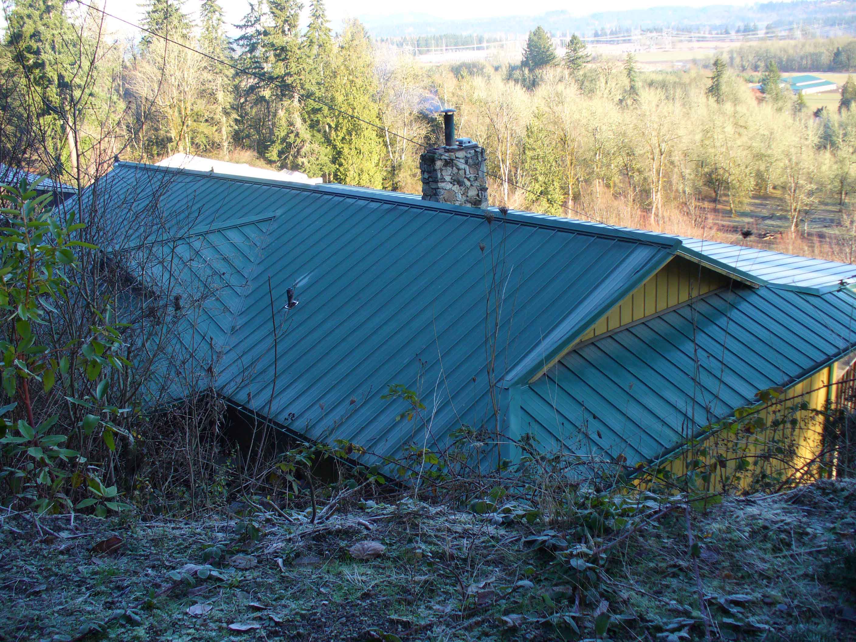 Loc-Seam metal roof on cliff side roof
