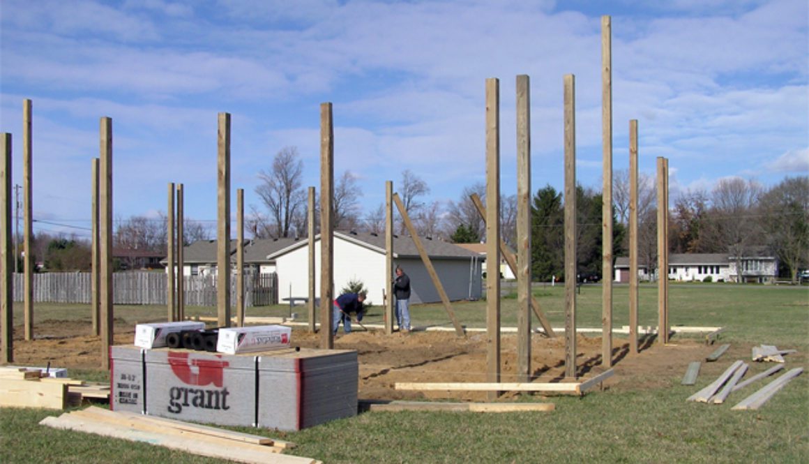 support structure for the pole building