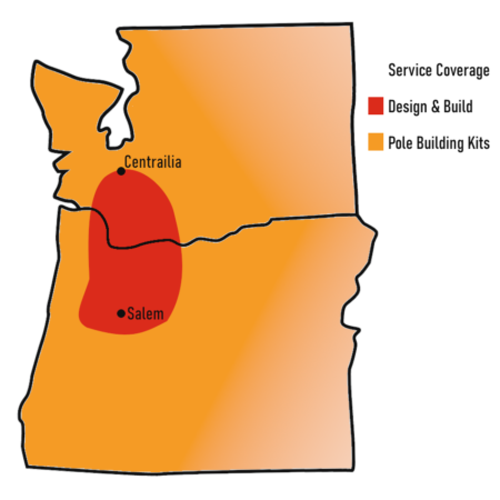 Benton County Oregon Pole Building Service Area Map